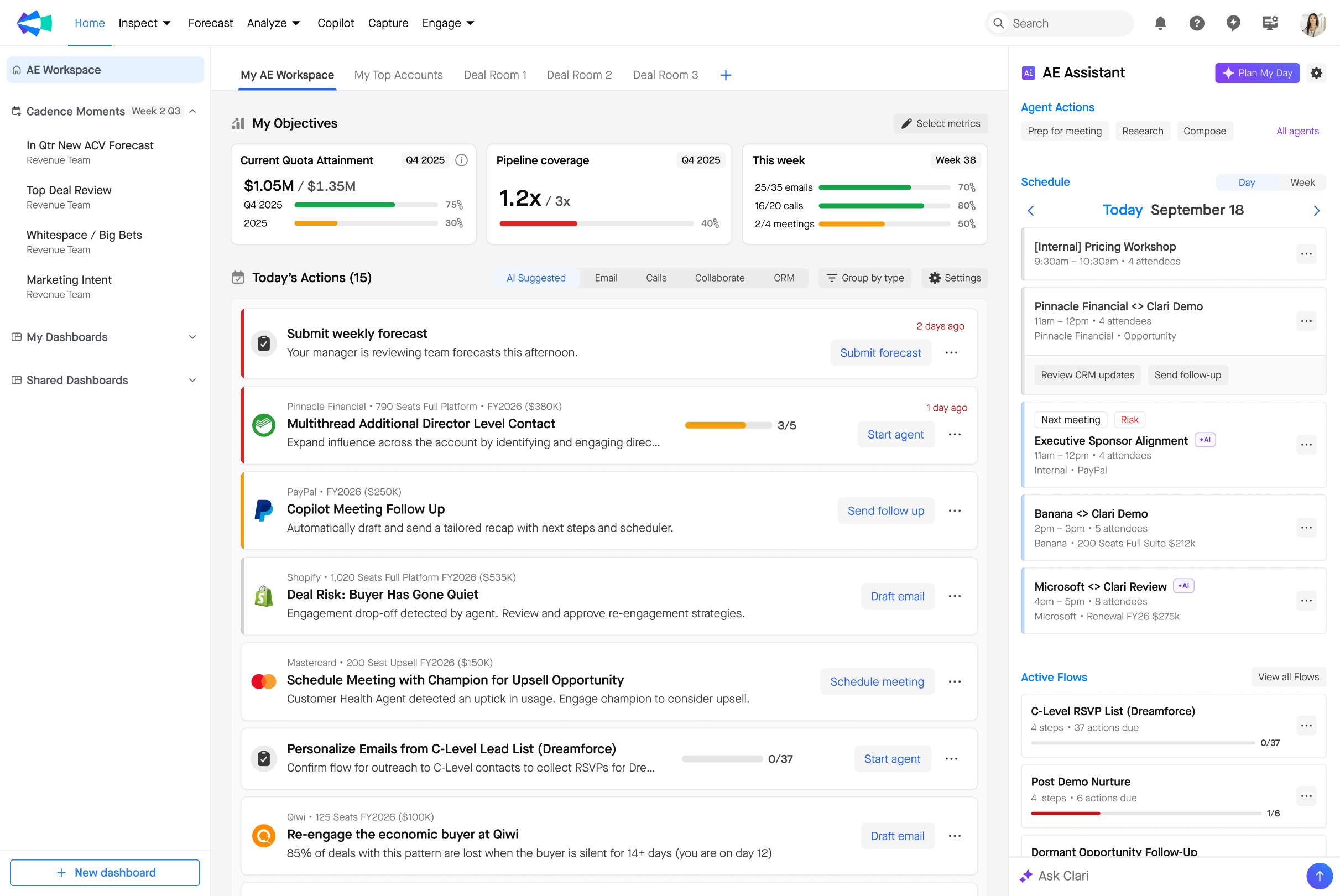 A screenshot of a sales UI