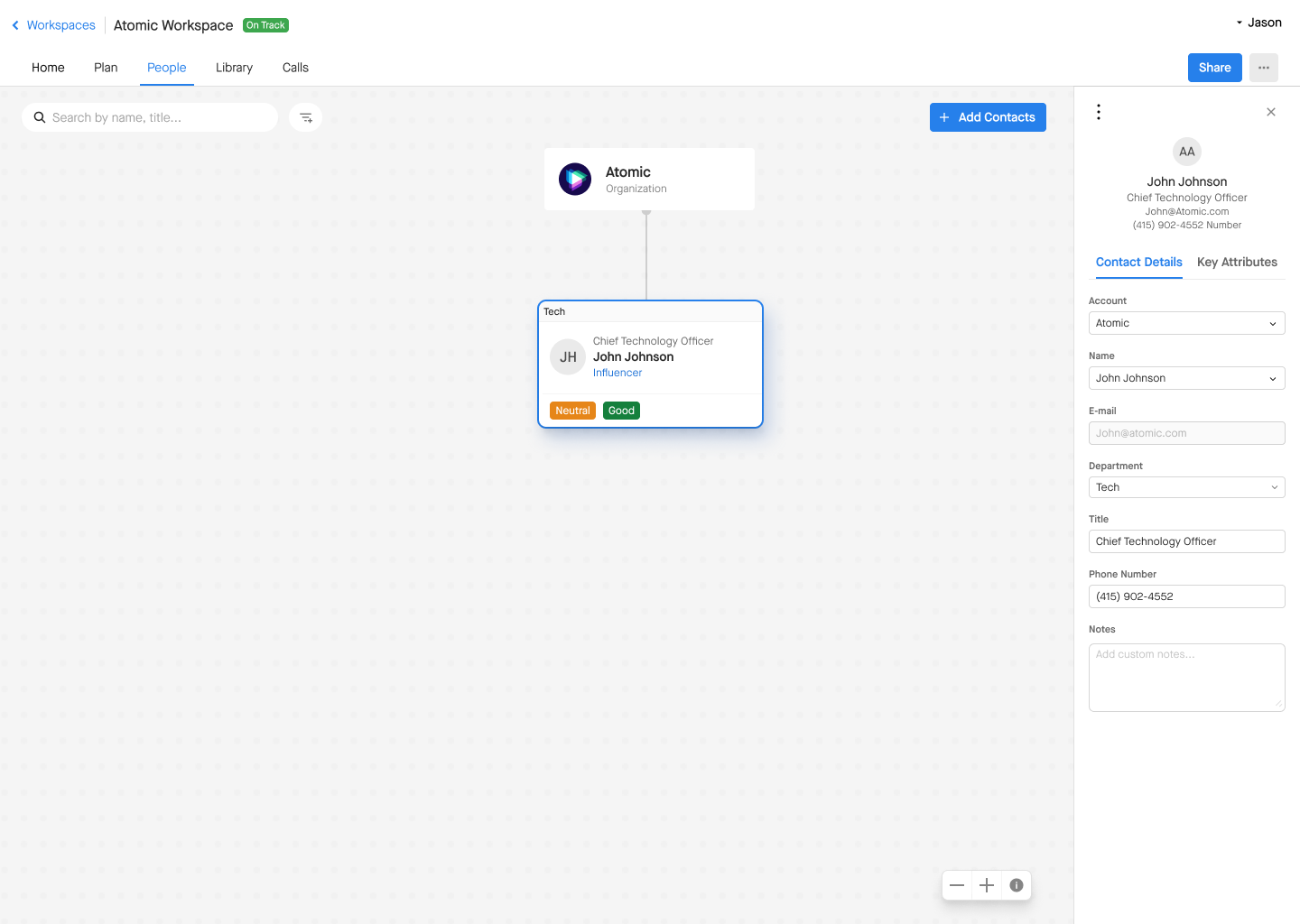 Contact card fully enriched