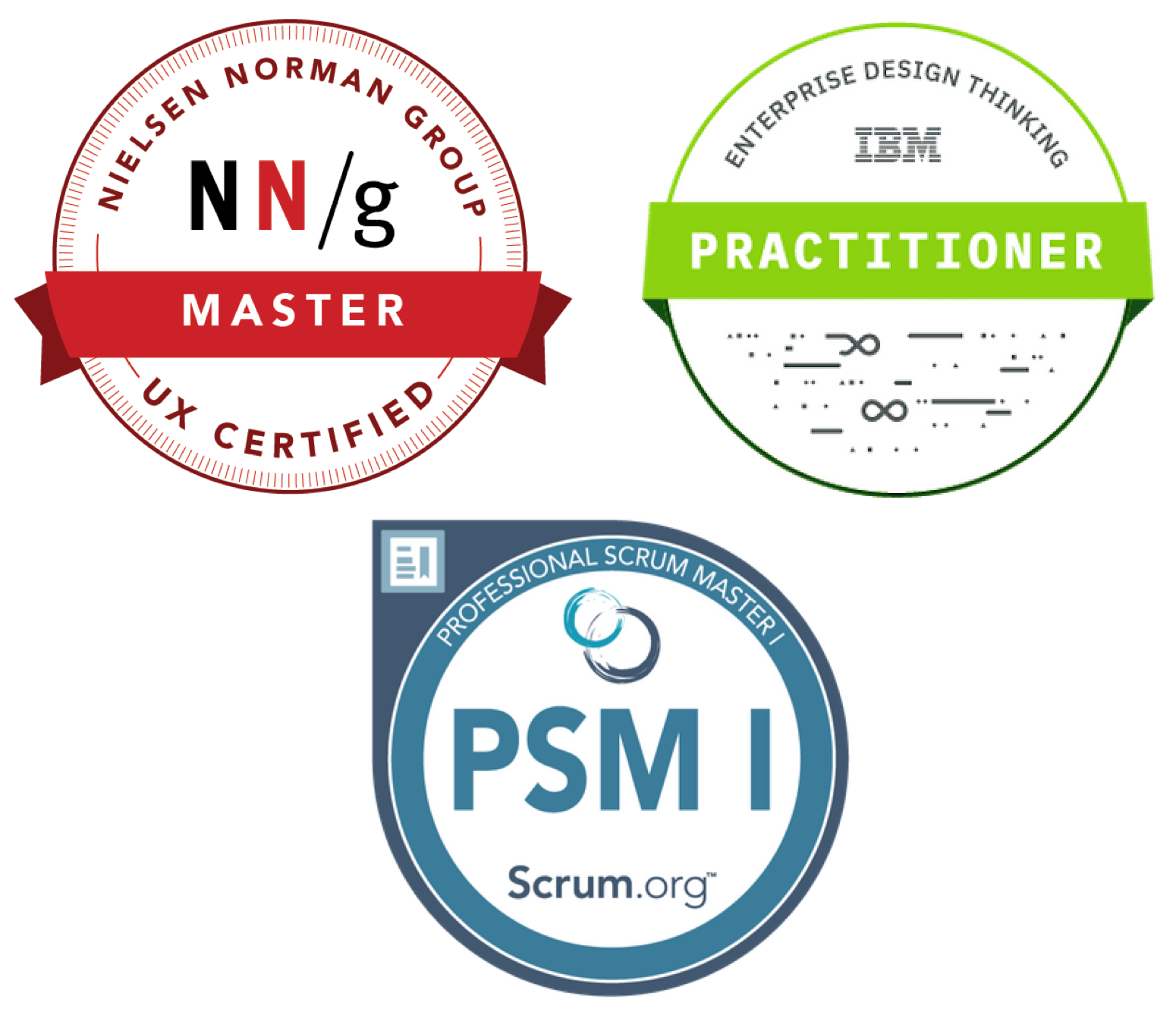 Logos representing certifications I have obtained.